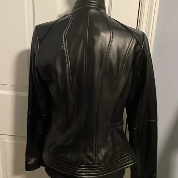 New! Never worn. GILI black leather jacket - Picture 2 of 6